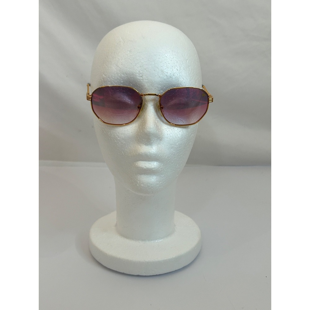 VF Vintage Frames Co Mayor Mariner Edition 24K Gold Sunglasses Pink Lens NWOT